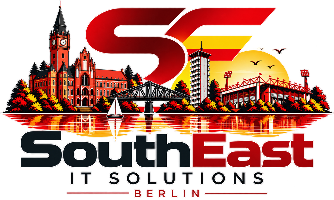 SouthEast IT Solutions Berlin – Berliner Skyline mit SF-Monogramm